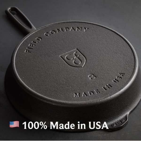 Field Company Starter Set: No.8 Cast Iron Skillet (10.25 in, 4.5 lbs) with Cast Iron Cleaning Kit — Smoother, Lighter, Made in USA, Vintage Design, Pre-Seasoned - Image 6