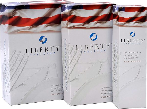 Liberty Tabletop Annapolis 43 Piece Flatware Set Service for 8 Includes 3pc Serving Set Mirror (Bright) Finish MADE IN USA - Image 6