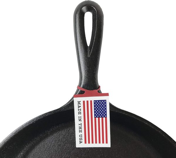 Lodge L9OG3 Cast Iron Round Griddle, Pre-Seasoned, 10.5-inch - Image 5
