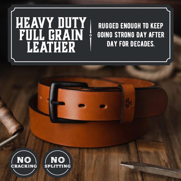Main Street Forge American Made Leather Belt for Men | Full Grain Leather | Casual & Dress Belt | Heavy Duty & Classic Styles - Image 3