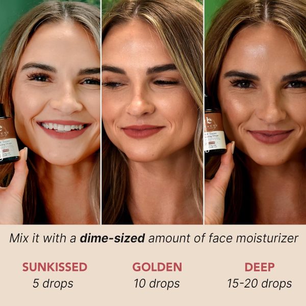 Self Tanning Drops - USA Made with Natural & Organic Ingredients, Medium Face Tanning Drops to Add to Lotion, Moisturizing Bronzing Tanner for Face & Body, Toxin Free Tanner for Fake Tan - Image 3
