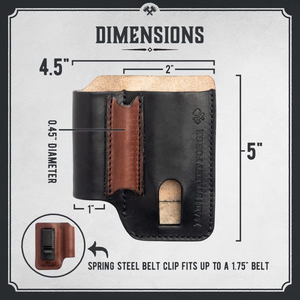 Made in USA Leather EDC Pouch | Leather Multitool Sheath/Holster for Men | Belt Clip/Pocket Organizer for Leatherman, Gerber & SOG Multitools | Knife/Multi Tool & Flashlight & Pen Holder - Image 6