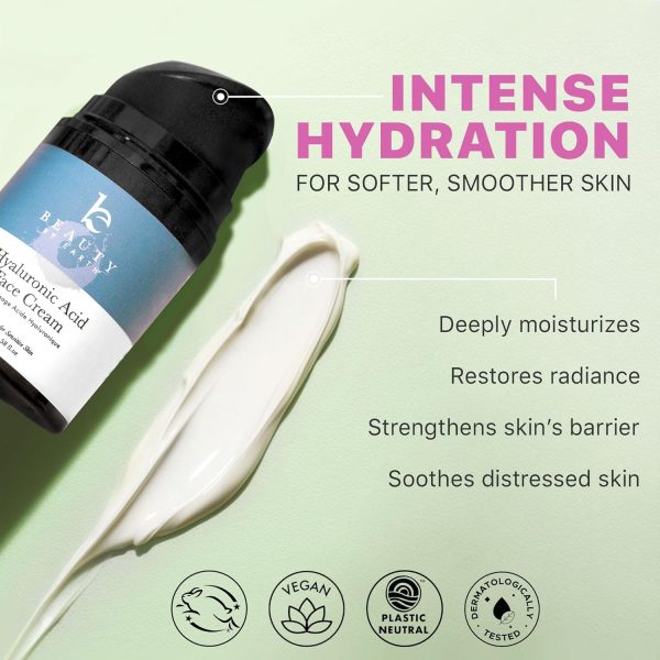 Hyaluronic Acid Moisturizer for Face - USA Made with Organic & Natural Ingredients, Hydrating Anti Aging Face Moisturizer for Dry Skin with Glycerin & Vitamin E, Unscented Anti Wrinkle Cream - Image 3