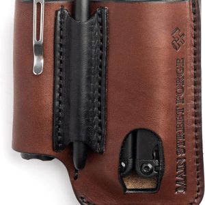 Made in USA Leather EDC Pouch | Leather Multitool Sheath/Holster for Men | Belt Clip/Pocket Organizer for Leatherman, Gerber & SOG Multitools | Knife/Multi Tool & Flashlight & Pen Holder