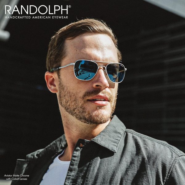 Randolph USA | Gunmetal Classic Aviator Sunglasses for Men or Women 100% UV - Image 4