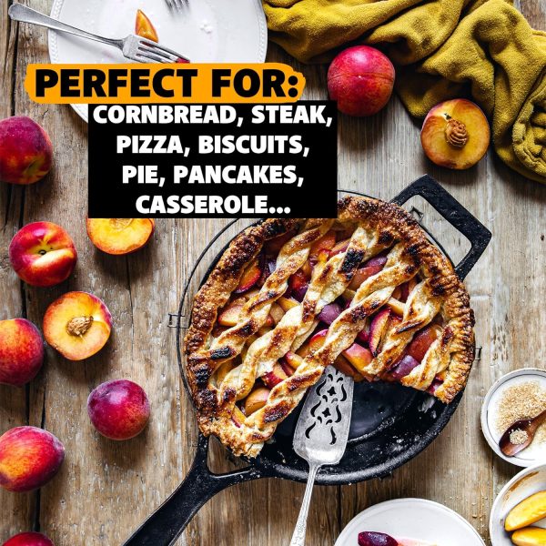 Stargazer 10.5-Inch Cast Iron Skillet | Made in USA, Seasoned, Even Heat Distribution, Easy to Clean, Smooth Nonstick Finish for Grilling, Frying, Sauteing, Searing, Baking - Image 6