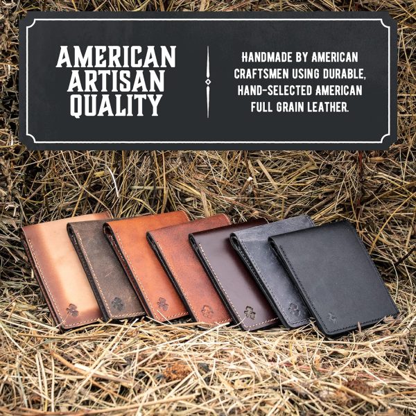 Main Street Forge Bifold Leather Wallet For Men | Made in USA | Mens Bifold Wallets | American Made | Tobacco Snakebite Brown - Image 4
