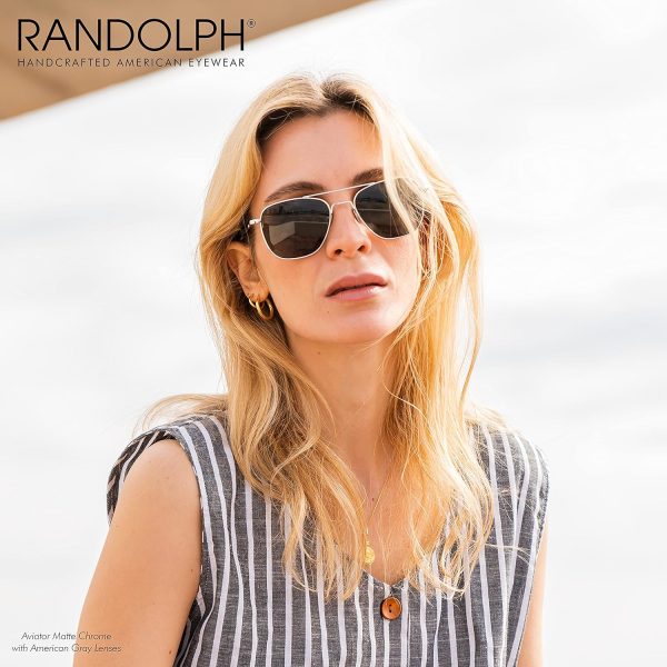 Randolph USA | Gunmetal Classic Aviator Sunglasses for Men or Women 100% UV - Image 5