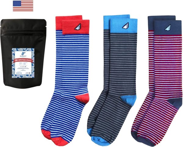 Premium Quality Colorful Dress Socks - American Made - 3-pack, Underdog 2 - Medium - Image 6