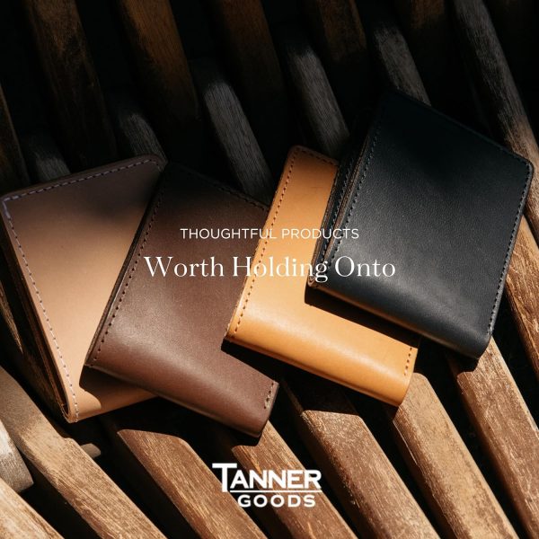 TANNER GOODS Mens Wallet. Mens Leather Wallets. Utility Bifold 4 Card Pocket Wallet, Billfold Slot Cardholder. Made in USA, Cognac Brown - Image 6