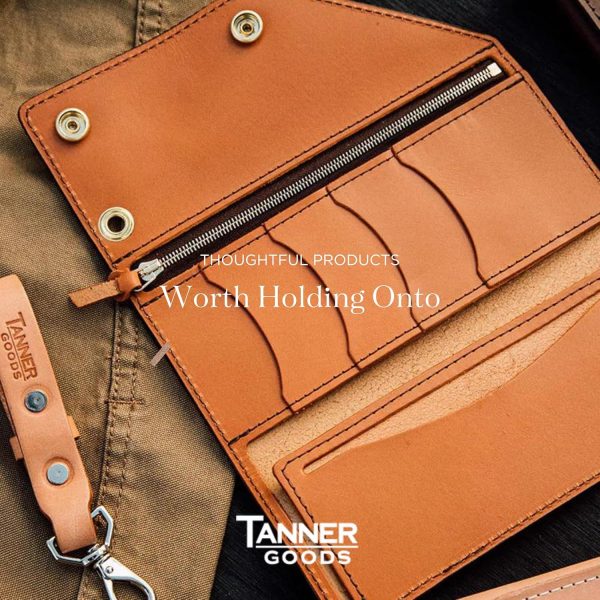 TANNER GOODS Mens Wallet. Mens Leather Wallets. Workman Wallet Four Card Slots with Bill and Zippered Coin Pockets - Image 4