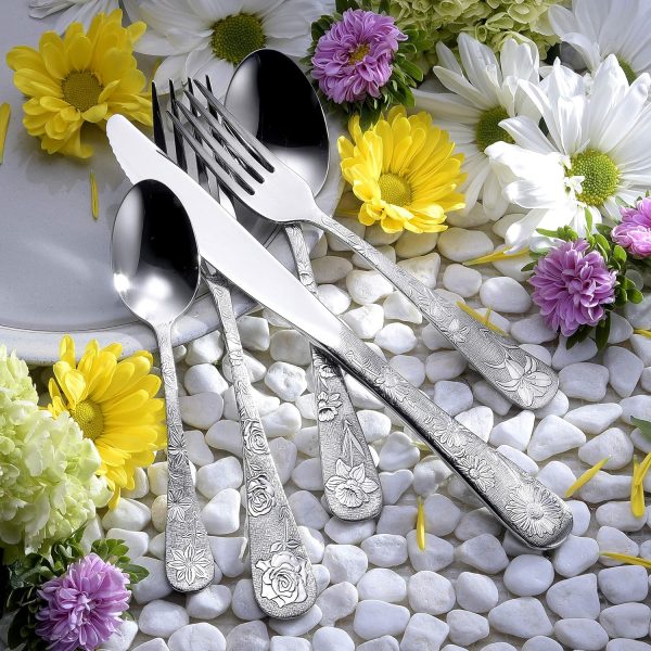 Liberty Tabletop American Garden 40 Piece Silverware Set Service for 8 Made in America - Image 3