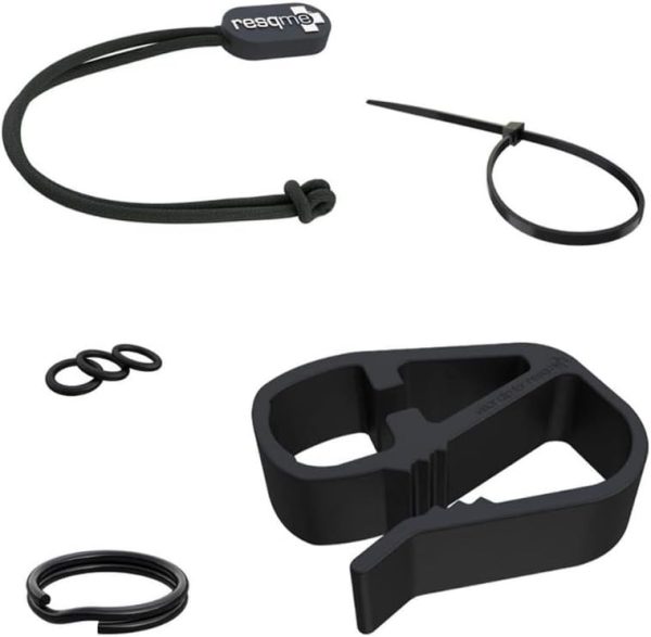 resqme Accessory Pack The Original Emergency Keychain Car Escape Tool, 2-in-1 Seatbelt Cutter and Window Breaker, Made in USA With Visor Clip, Lanyard, Keyring and Cable Tie
