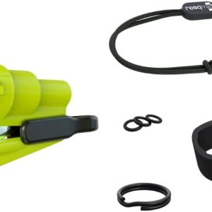 resqme Accessory Pack The Original Emergency Keychain Car Escape Tool, 2-in-1 Seatbelt Cutter and Window Breaker, Made in USA With Visor Clip, Lanyard, Keyring and Cable Tie - Yellow