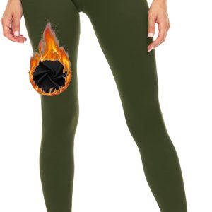 Sweet Hearts Fleece Lined Leggings for Women- High Waist Winter Warm Thermal Buttery Soft Workout Yoga Pants Made in USA