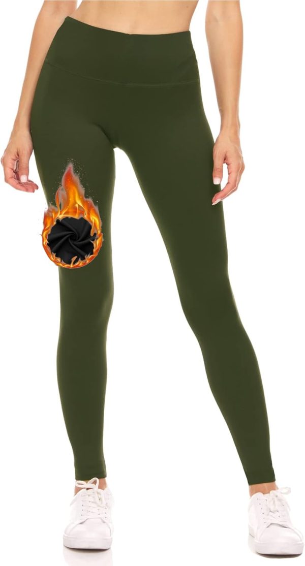 Sweet Hearts Fleece Lined Leggings for Women- High Waist Winter Warm Thermal Buttery Soft Workout Yoga Pants Made in USA