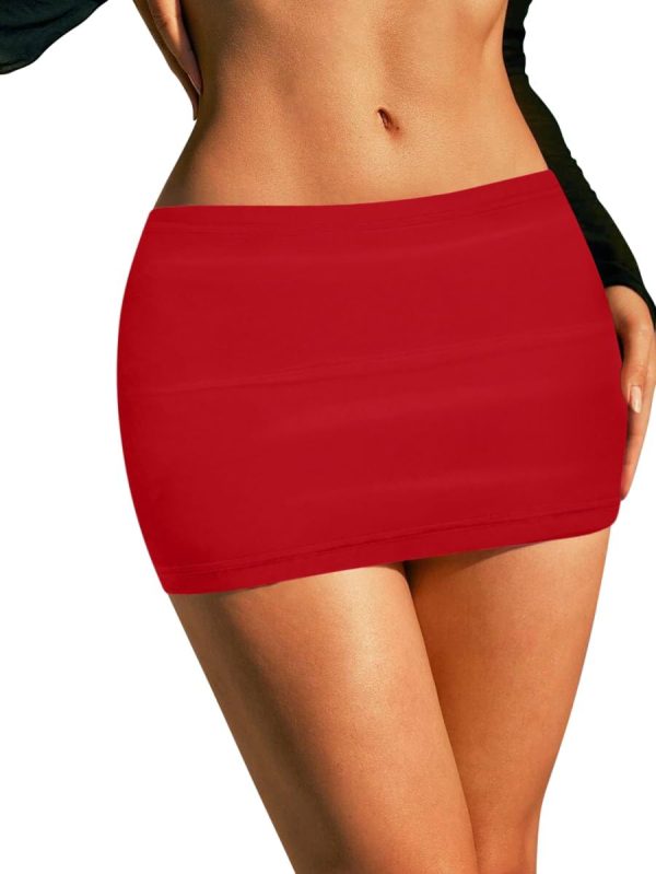 Sweet Hearts Black Mini Skirt for Women- Above Knee Elastic Waist Basic Mini Pencil Womens Skirts Bodycon Made in USA - Image 5