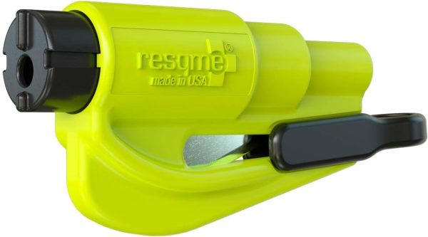 resqme Accessory Pack The Original Emergency Keychain Car Escape Tool, 2-in-1 Seatbelt Cutter and Window Breaker, Made in USA With Visor Clip, Lanyard, Keyring and Cable Tie - Yellow - Image 4