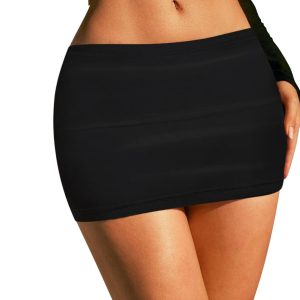 Sweet Hearts Black Mini Skirt for Women- Above Knee Elastic Waist Basic Mini Pencil Womens Skirts Bodycon Made in USA