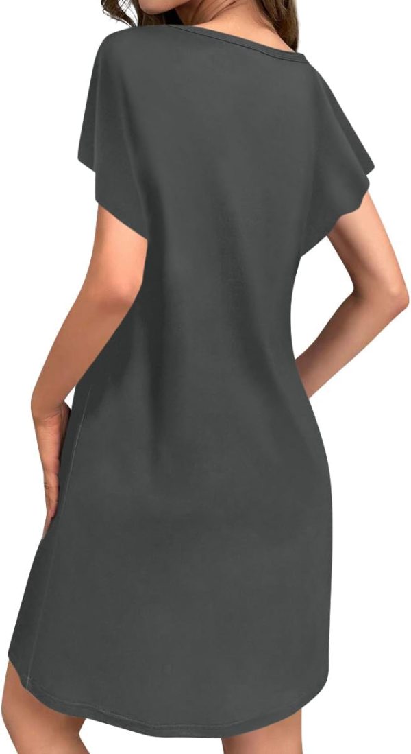 Sweet Hearts Nightgowns for Women - Short Sleeve Soft T-Shirt Dress Casual Sleep Shirt Loose Mini Pajama Dress Made in USA - Image 3