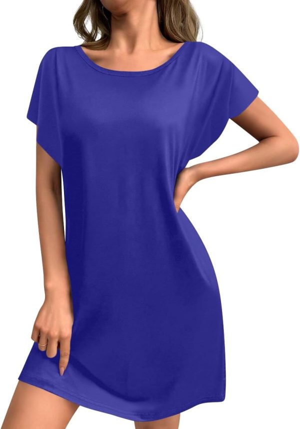 Sweet Hearts Nightgowns for Women - Short Sleeve Soft T-Shirt Dress Casual Sleep Shirt Loose Mini Pajama Dress Made in USA - Image 6