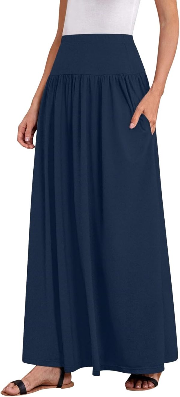 Sweet Hearts Maxi Skirts for Women with Pockets- Elastic Waist Casual Long Skirts XS-XL Made in USA - Image 6