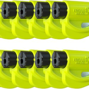 resqme The Original Emergency Keychain Car Escape Tool, 2-in-1 Seatbelt Cutter and Window Breaker, Made in USA, Pack of 12, Yellow - Compact Emergency Hammer