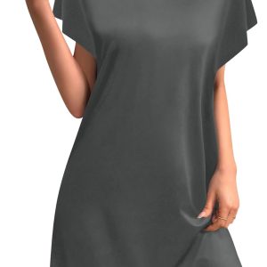 Sweet Hearts Nightgowns for Women - Short Sleeve Soft T-Shirt Dress Casual Sleep Shirt Loose Mini Pajama Dress Made in USA