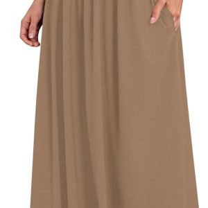 Sweet Hearts Maxi Skirts for Women with Pockets- Elastic Waist Casual Long Skirts XS-XL Made in USA
