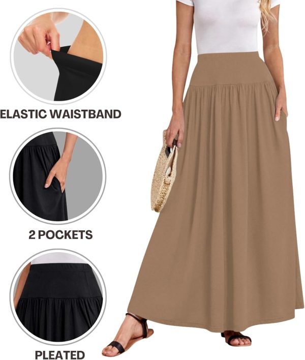 Sweet Hearts Maxi Skirts for Women with Pockets- Elastic Waist Casual Long Skirts XS-XL Made in USA - Image 5