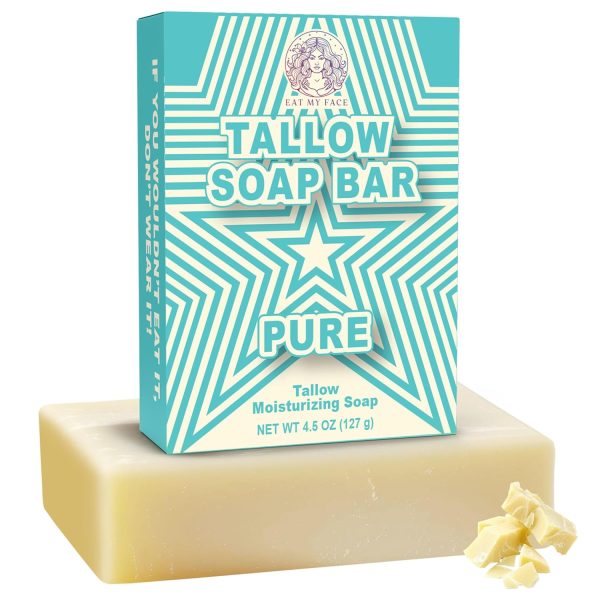 Eat My Face Natural Tallow Bar Soap Bundle - Moisturizing & Nourishing, Handmade with Grass-Fed Tallow, Organic Ingredients Safe for All Skin Types - Unscented, Citrus & Mint Scent - 4.5 oz - Image 2
