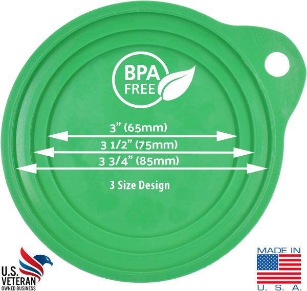 Keep Your Dog and Cat Food Fresh - Pet Food Can Cover Lids - Made in USA, Sold by Vets - Fits Small, Medium and Large Cans - BPA-Free - Image 2