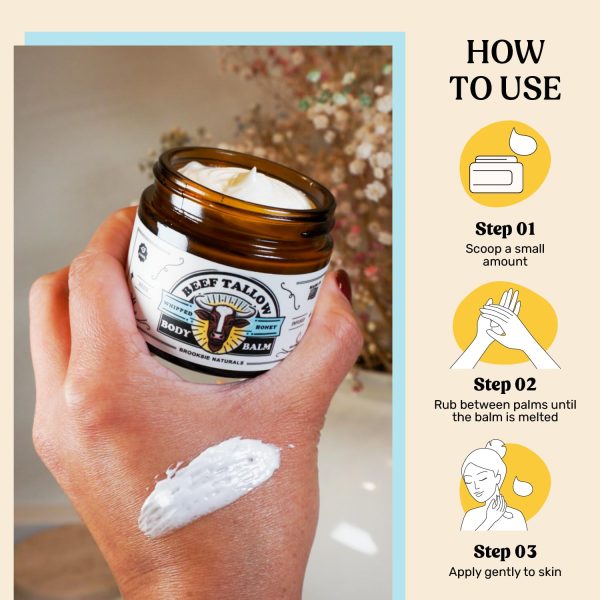Beef Tallow and Honey Balm for Skin - Moisturizer Cream - 100% Grass Fed Whipped Beef Tallow - Herb Infused - Supports Eczema, Rosacea - Made in USA - Unscented - 2 oz - Image 4