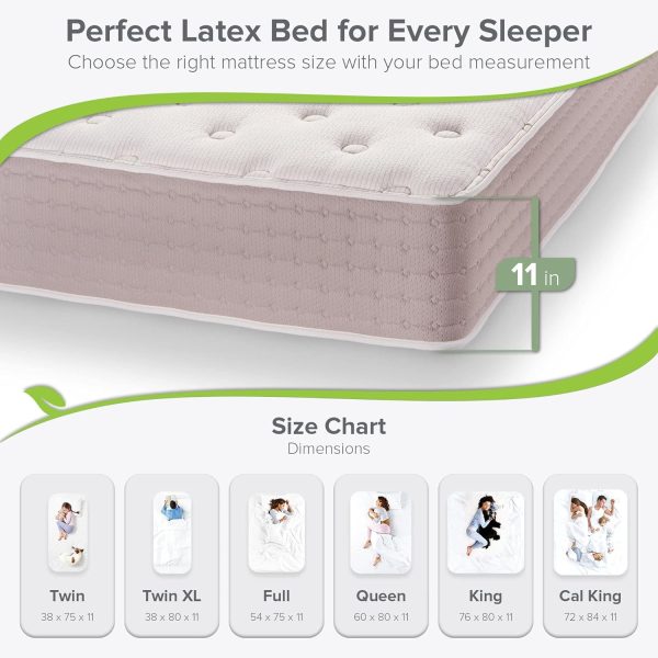 11 Inch King Natural Latex Hybrid Mattress | Medium Mattress w/Encased Coil Springs - Image 6