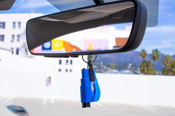 Resqme Accessory Pack The Original Emergency Keychain Car Escape Tool, 2-in-1 Seatbelt Cutter and Window Breaker, Made in USA With Visor Clip, Lanyard, Keyring and Cable Tie - Blue, Orange, Yellow - Image 6