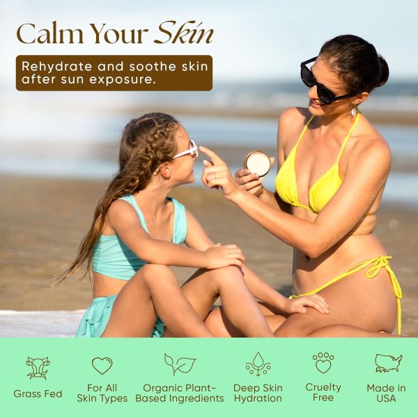 Eat My Face Grass Fed After Tallow & Aloe Sun Cream Repair, Beef Tallow for Skin with Shea, Cocoa Butter, Jojoba Oil, Sea Buckthorn, Vit E, 4.0 fl oz - Image 2