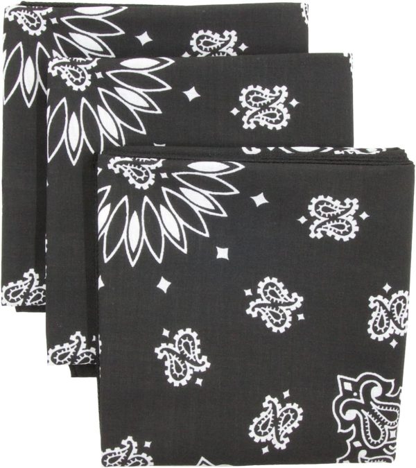 Bandana 3-Pack - Made in USA For 70 Years - Sold by Vets - 100% Cotton - Sewn Edges - Image 5