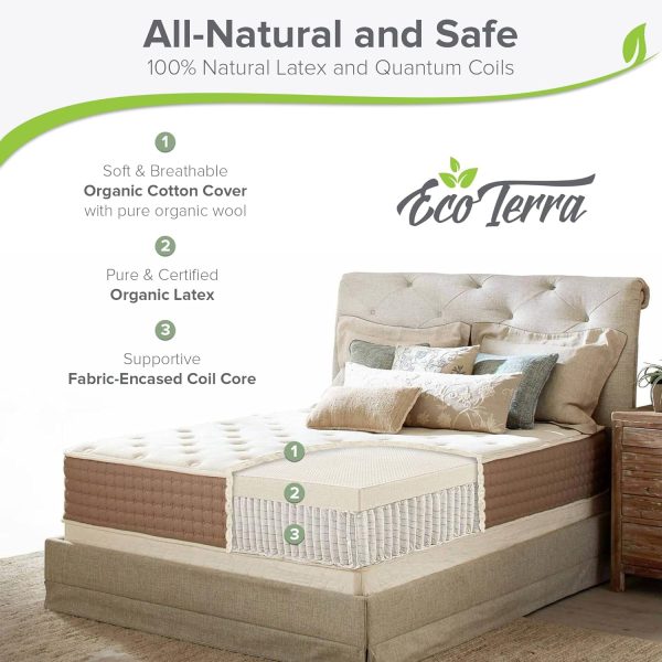 11 Inch King Natural Latex Hybrid Mattress | Medium Mattress w/Encased Coil Springs - Image 4