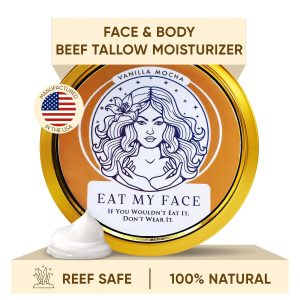 Eat My Face Tallow Quick Absorb Moisturizer – 4.0 fl Oz, Non-Greasy Grass Fed Pure Beef Tallow Vanilla Cream for Face, Neck & Body - Natural Vanilla Scent Moisturizer for All Skin Types, Made in USA
