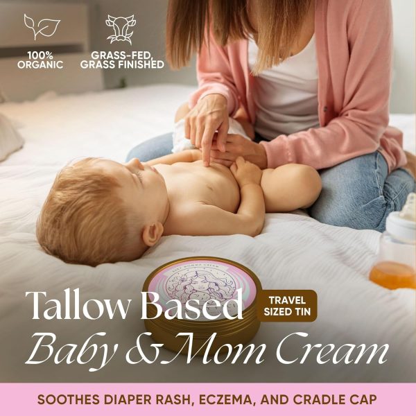 Eat My Face Grass Fed Tallow Cream for Babies & Moms, Organic Beef Tallow for Skin Helps with Diaper Rash, Cradle Cap, Stretch Marks & Eczema, 4.0 oz - Image 2