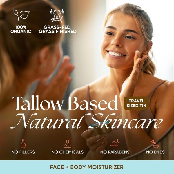 Eat My Face Tallow Face Moisturizer - Beef Tallow for Face Neck & Body, Beef Tallow Moisturizer, Organic Beef Tallow Face Cream, Grass Fed Beef Tallow for Skin, Made in USA - Tallow Cream, 4.0 fl oz - Image 2