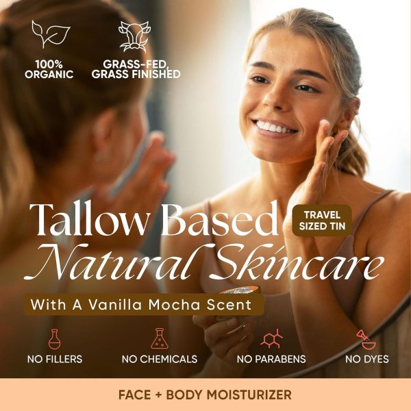 Eat My Face Tallow Quick Absorb Moisturizer – 4.0 fl Oz, Non-Greasy Grass Fed Pure Beef Tallow Vanilla Cream for Face, Neck & Body - Natural Vanilla Scent Moisturizer for All Skin Types, Made in USA - Image 2