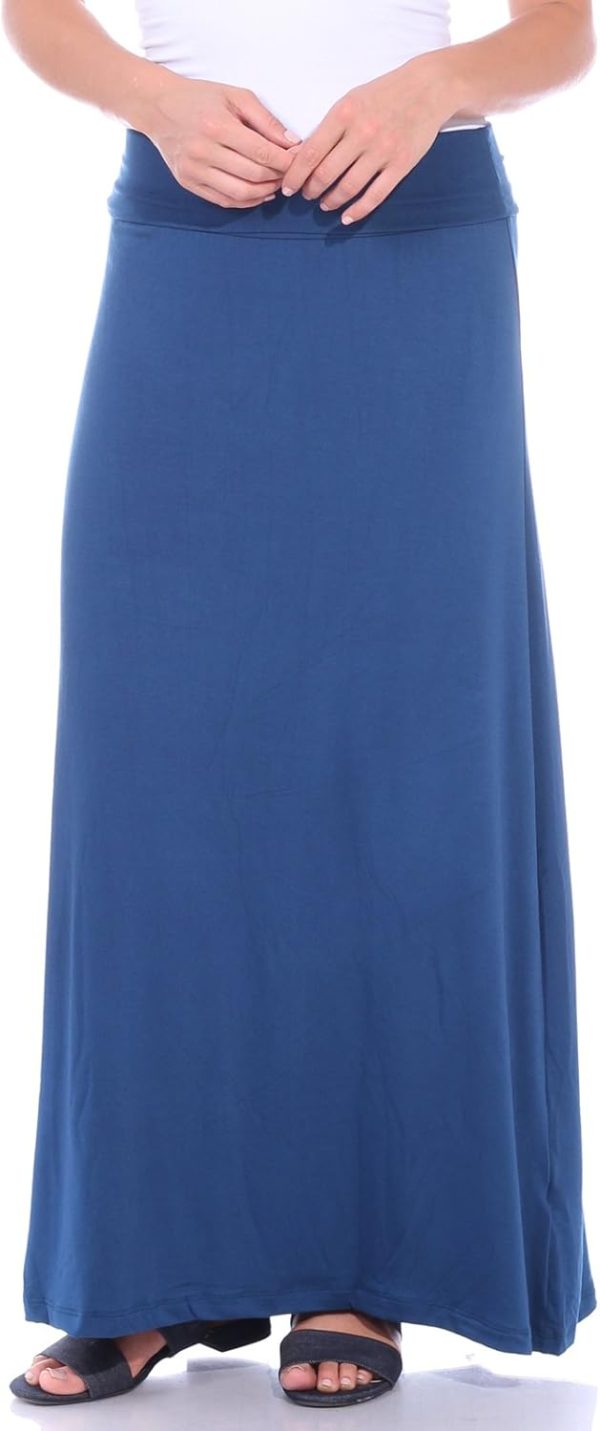 Popana Womens Long Maxi Skirt Cover Up Casual Fold Over Plus Size Summer Skirts