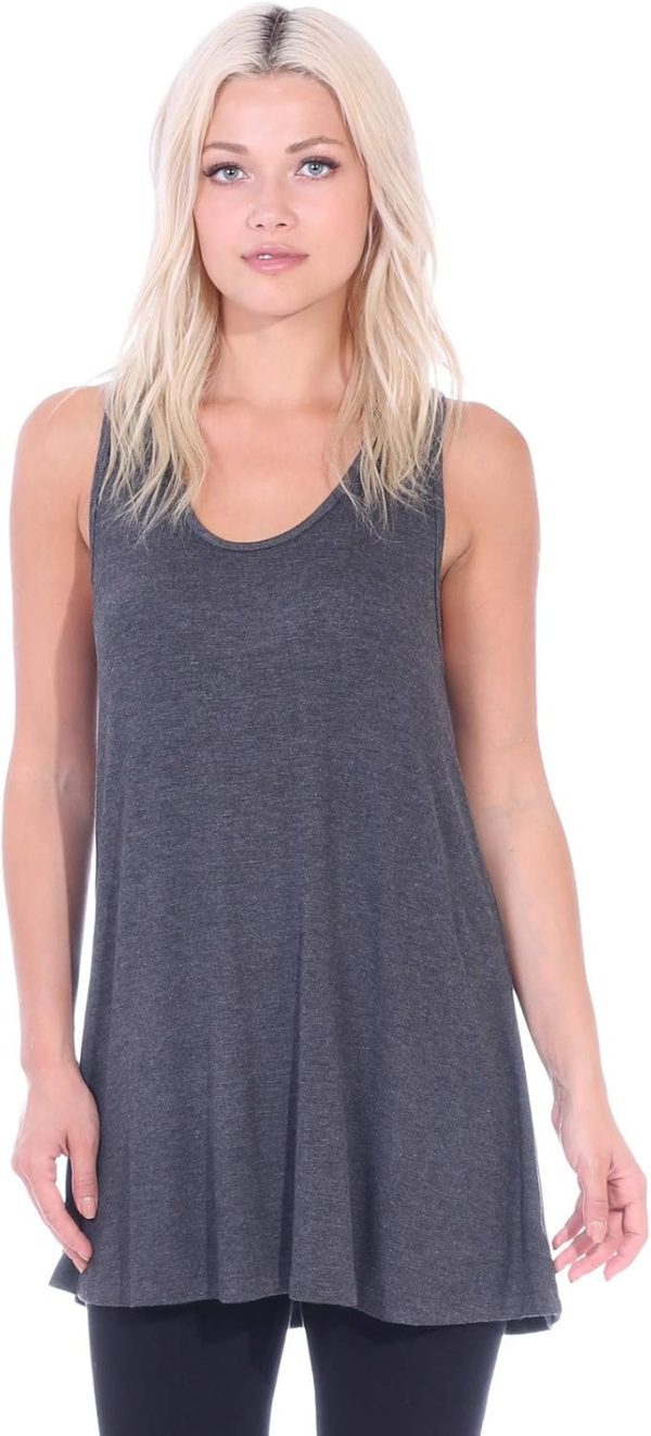 Popana Womens Casual Sleeveless Summer Tunic Tank Top for Leggings Made in USA