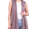 Popana Womens Sleeveless Lightweight Summer Open Front Long Duster Cardigan Vest Plus Size Made in USA