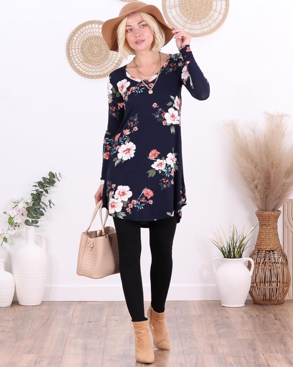 Popana Made in USA Womens Long Sleeve Tunic Tops to Wear with Leggings - Long Tunic Shirts for Women Loose Fit Dressy Casual - Image 4