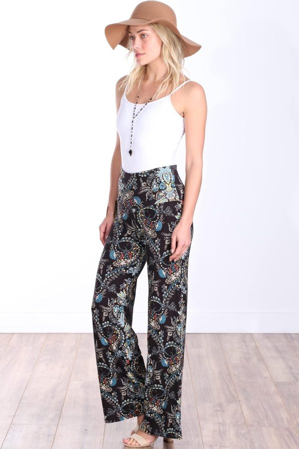Popana Palazzo Pants for Women Casual Summer Wide Leg Beach Pants Plus Size Made in USA - Image 4