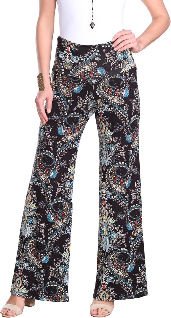 Popana Palazzo Pants for Women Casual Summer Wide Leg Beach Pants Plus Size Made in USA